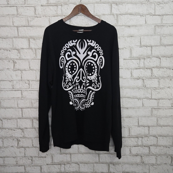 skull graphic crew-neck sweatshirt - Picture 1 of 12